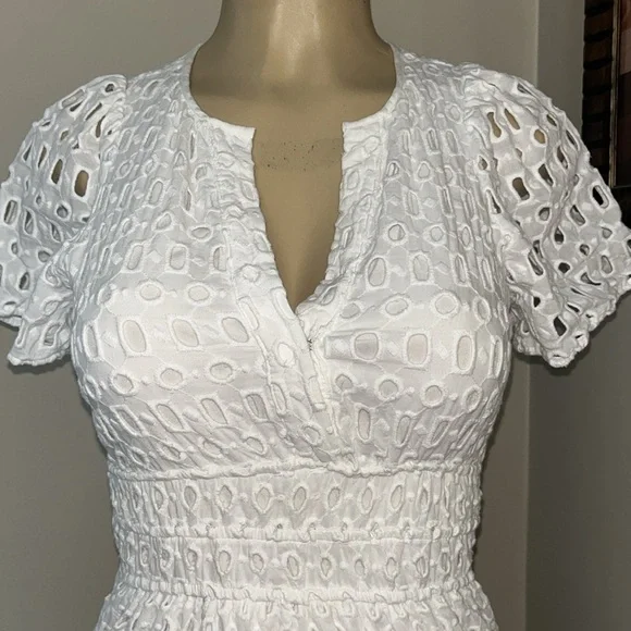 ANTHROPOLOGIE The Somerset Collection Eyelet Edition Maxi Dress White Size XXS - Picture 13 of 15